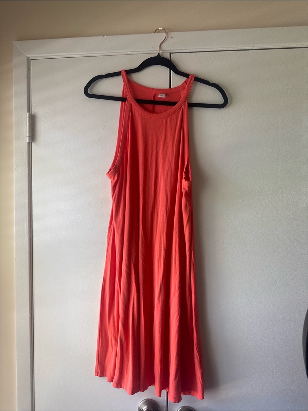 Old Navy Coral Sleeveless Swing Midi Dress